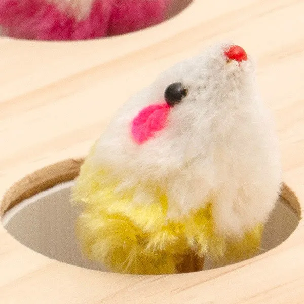 Interactive Wooden Whack-a-Mole Cat Toy