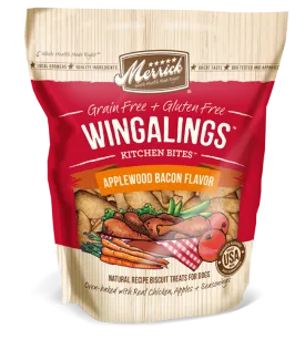 Merrick Grain-Free Wingalings Kitchen Bites Applewood Bacon Flavor Dog Treats 9oz