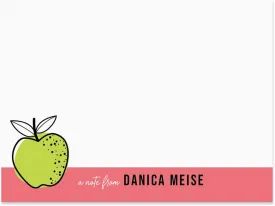 Modern Personalized Teacher Sticky Note Pads / 4" x 3" Customized Sticky Notes/Set of 6 Pads/Trendy Apple Design/Made in The USA