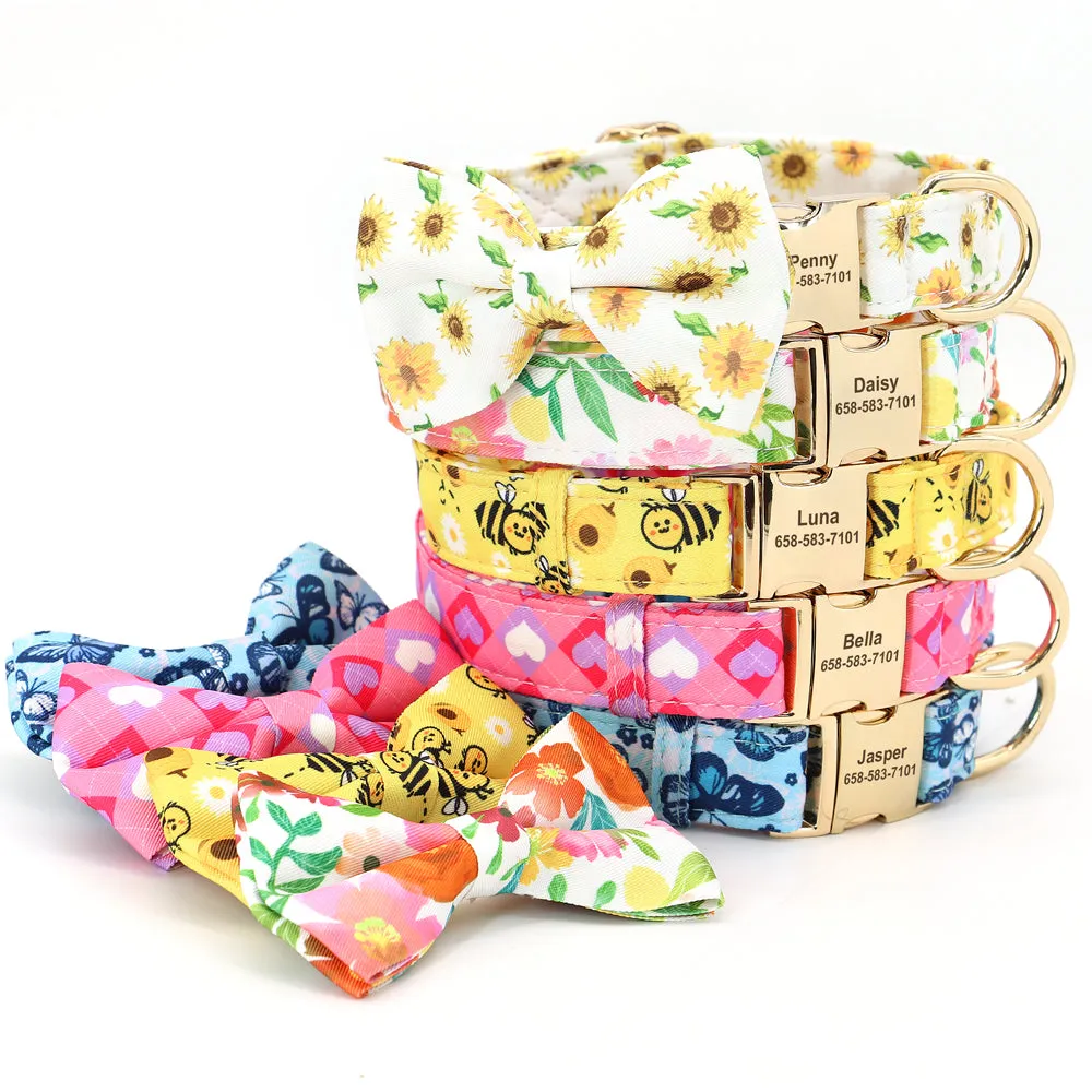 Multidesign Bowtie Dog Collar: Personalized Accessory in multiple colors
