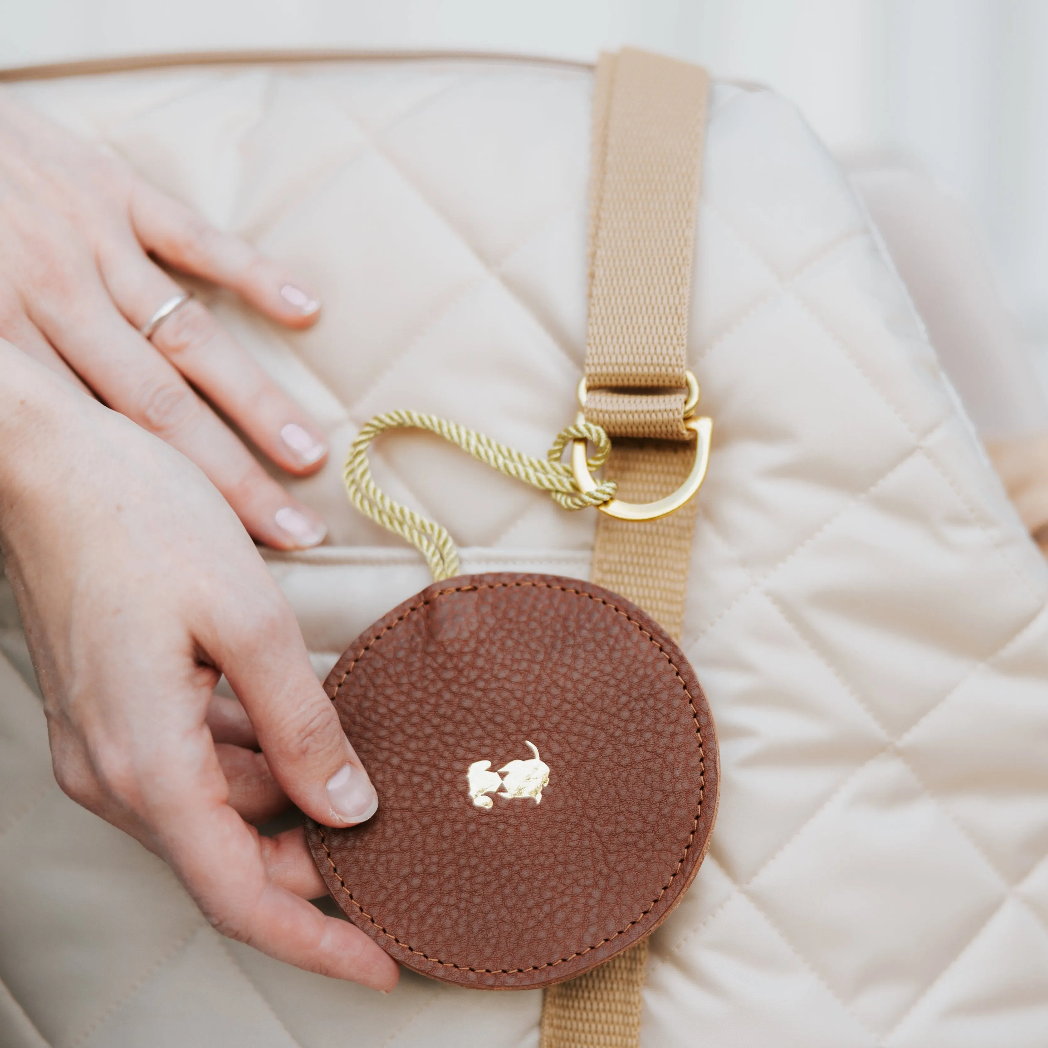 NEW! The Chelsea Champagne Quilted Dog Carrier