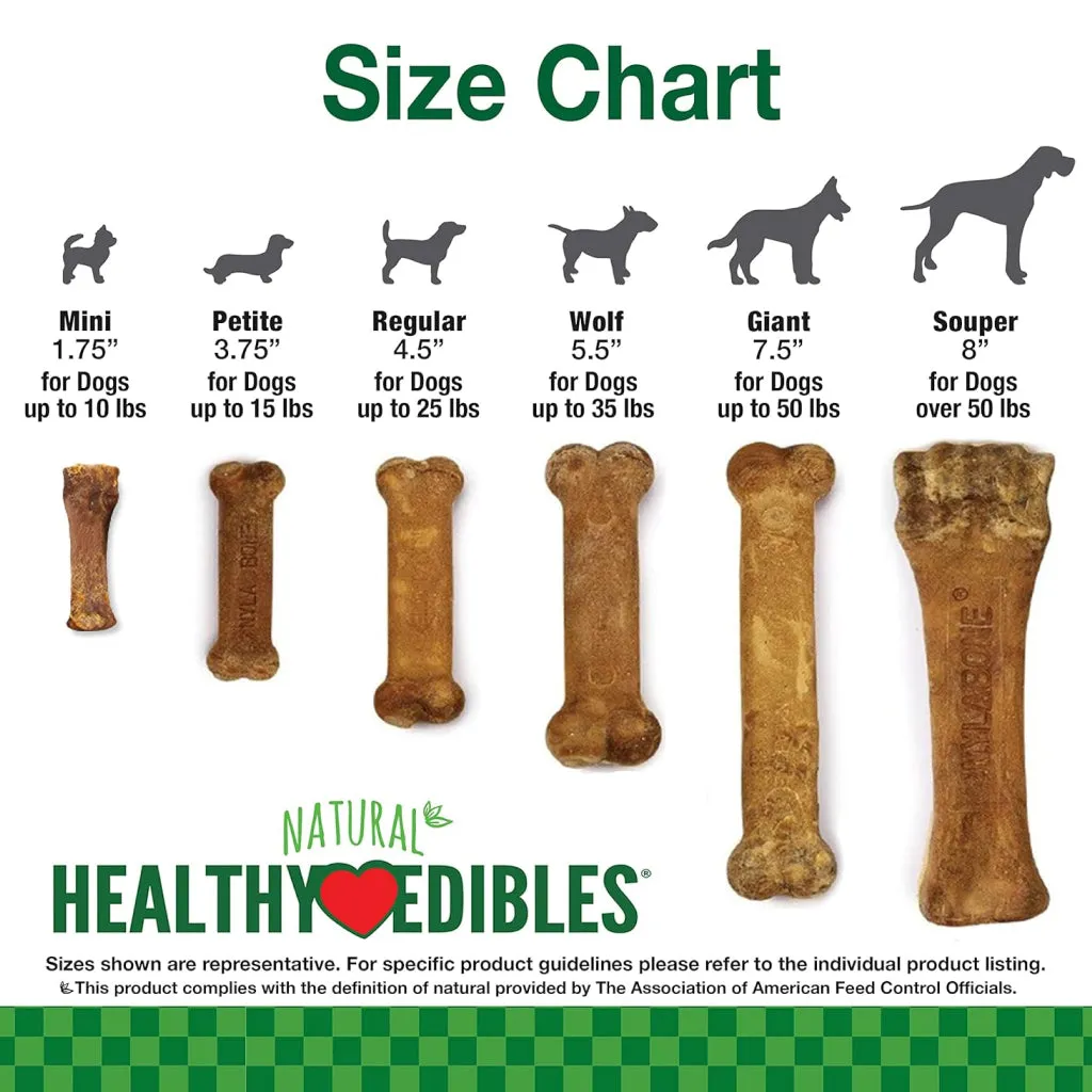 Nylabone Healthy Edibles Natural Long Lasting Roast Beef Flavor Dog Chew Treats