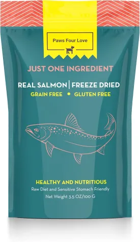 Organic Freeze Dried Dog & Cat Treats - Single Ingredient, Grain Free Food Toppers for Healthy Pets, No Fillers or Preservatives (1 Count (Pack of 1), Salmon)