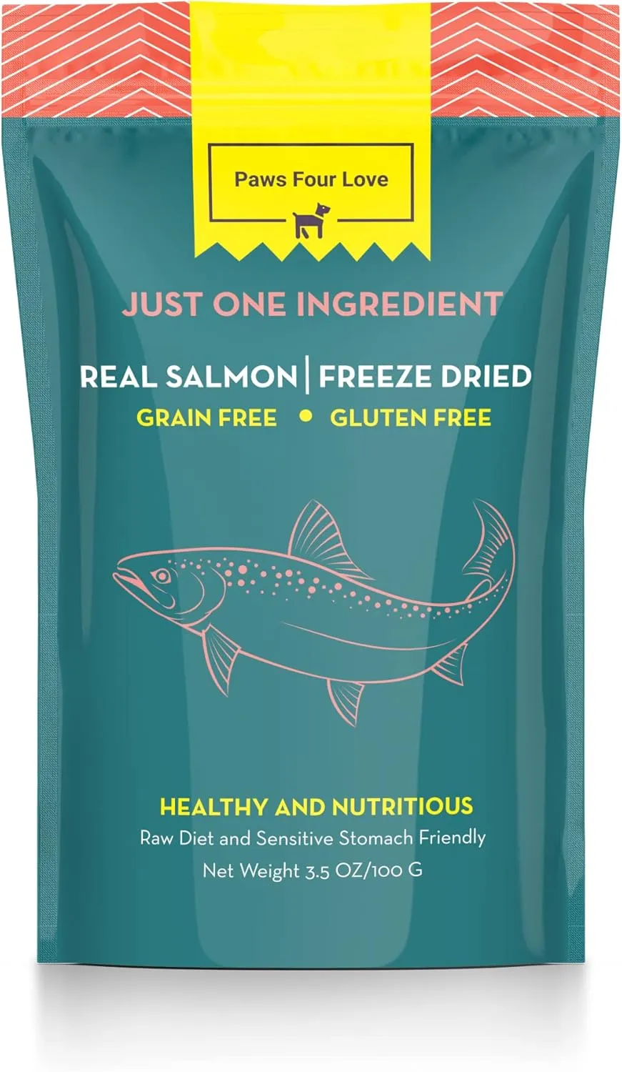 Organic Freeze Dried Dog & Cat Treats - Single Ingredient, Grain Free Food Toppers for Healthy Pets, No Fillers or Preservatives (1 Count (Pack of 1), Salmon)