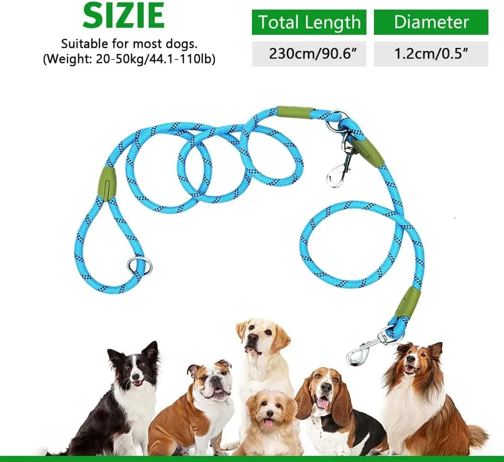 pawstrip Hands Free Dog Leash Crossbody Dog Running Leash Handsfree Pet Rope for Hiking Training Heavy Duty Reflective Pet Walking Belt (Blue)