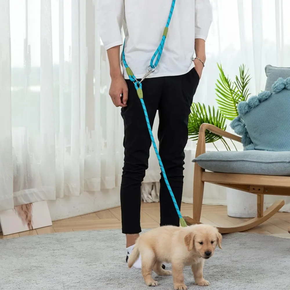 pawstrip Hands Free Dog Leash Crossbody Dog Running Leash Handsfree Pet Rope for Hiking Training Heavy Duty Reflective Pet Walking Belt (Blue)