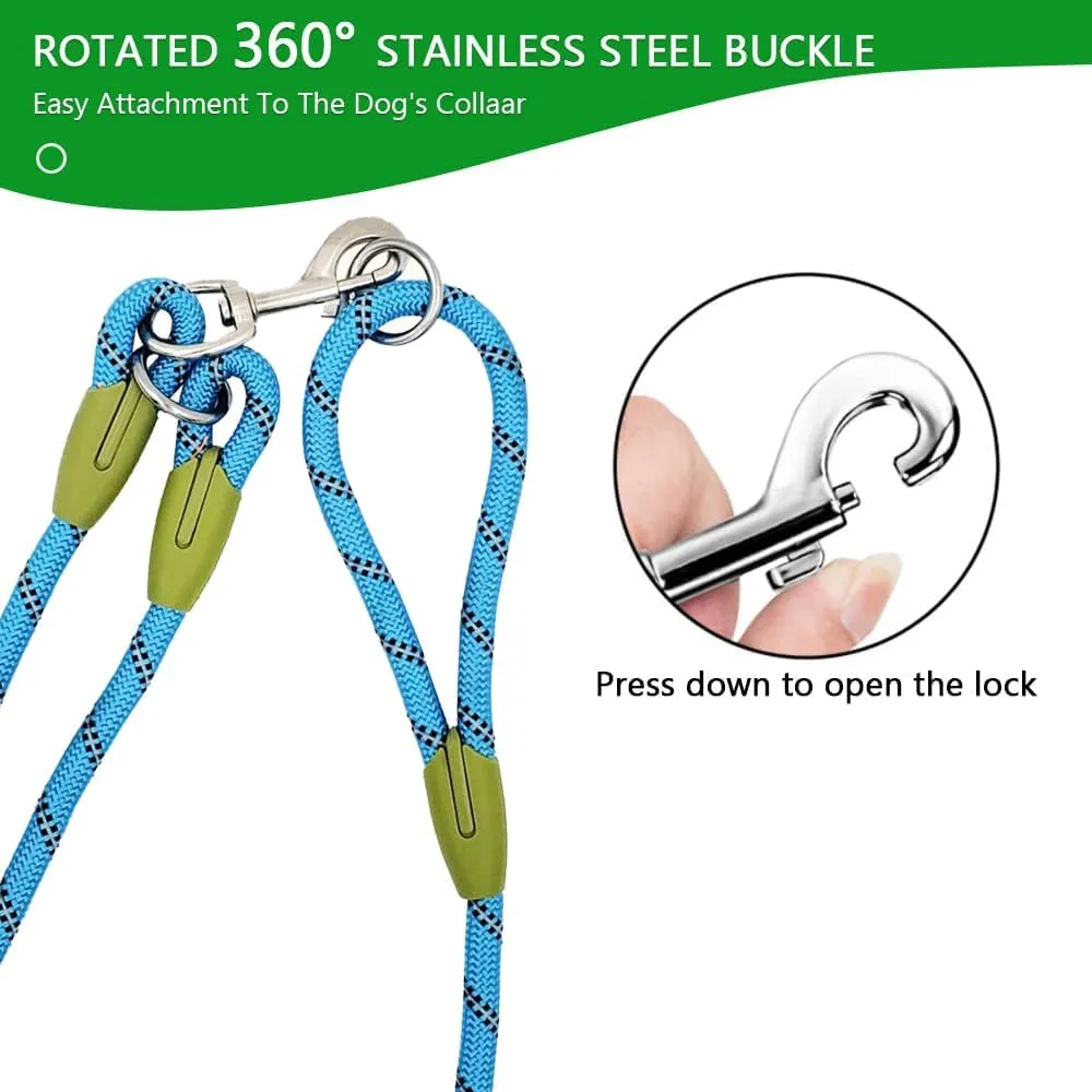 pawstrip Hands Free Dog Leash Crossbody Dog Running Leash Handsfree Pet Rope for Hiking Training Heavy Duty Reflective Pet Walking Belt (Blue)
