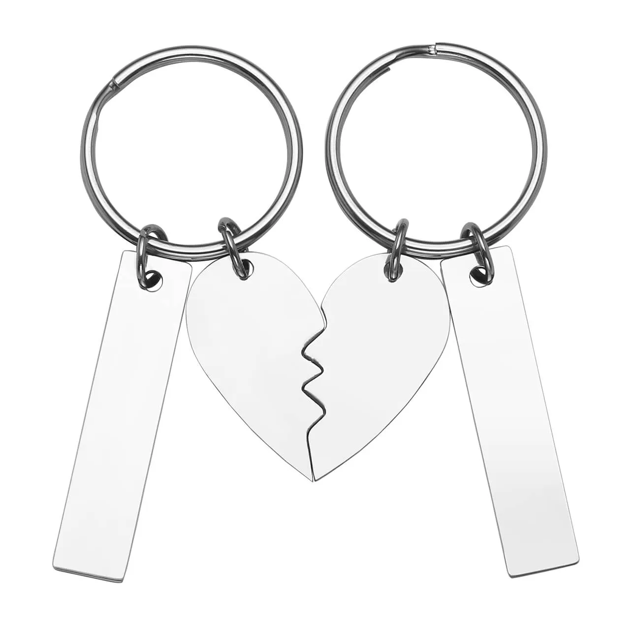 Personalized Heart Puzzle Matching Message Tag Keychain Set | Jovivi