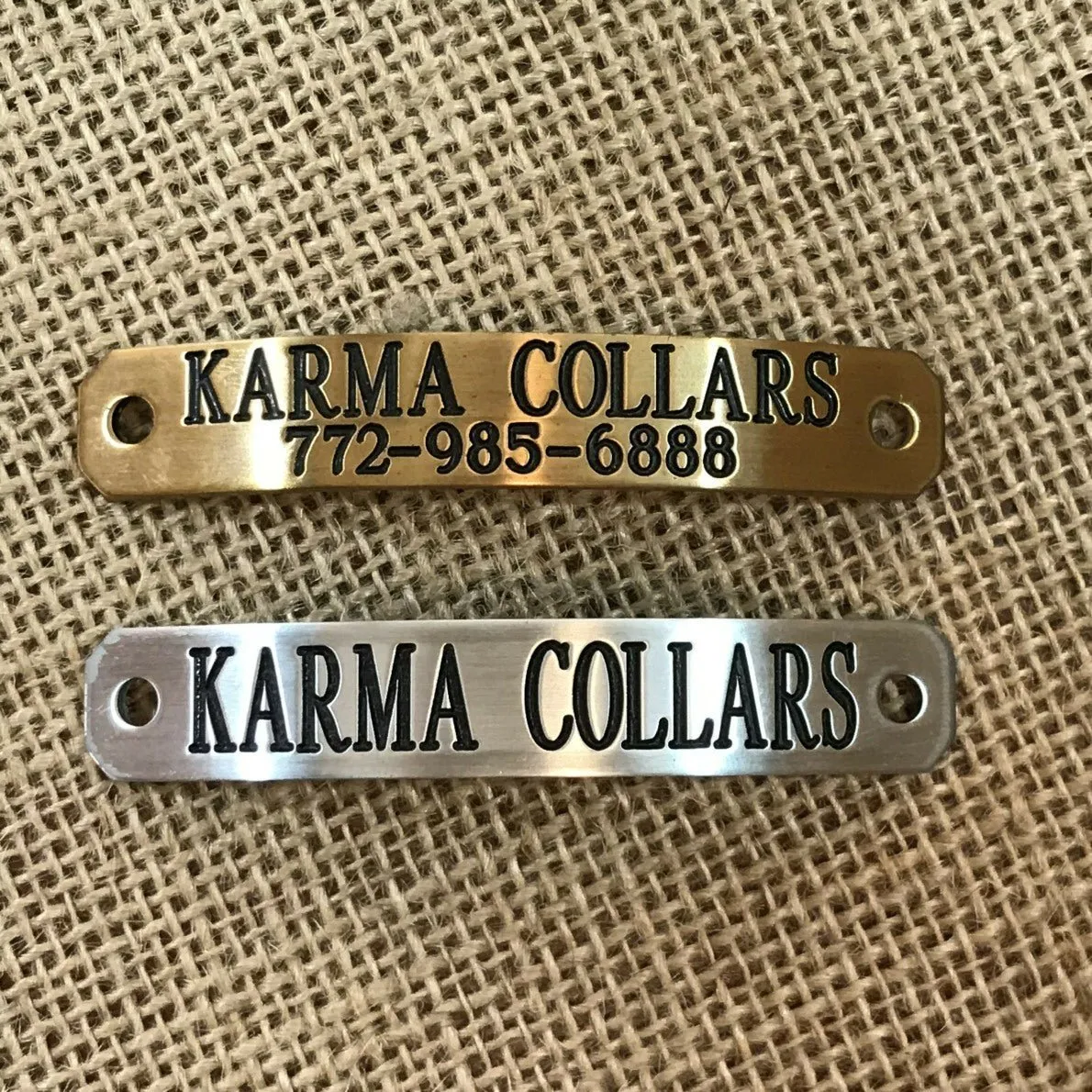 Personalized Leather Dog Collar with Nameplate 3/4"