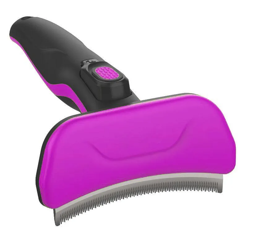 Pet Life ® 'Fur-Guard' Easy Self-Cleaning Grooming Deshedder Pet Comb