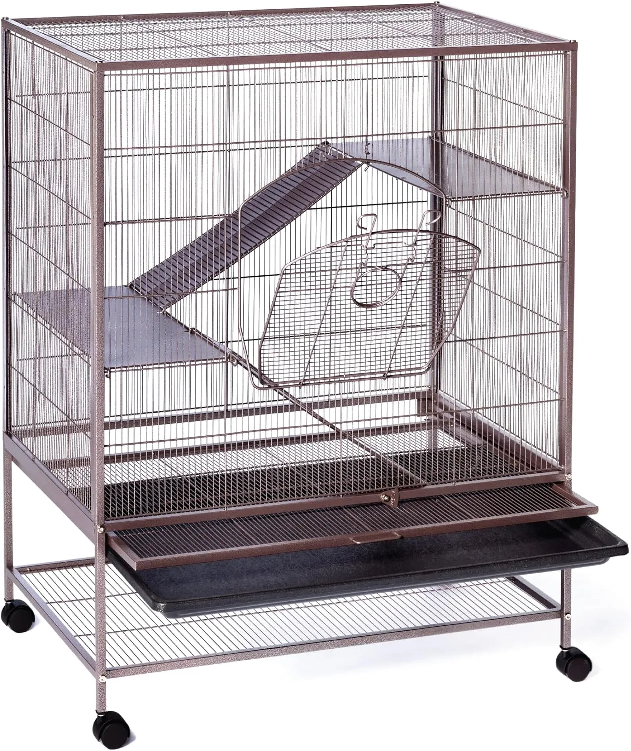 Prevue Pet Products Rat, Chinchilla, Baby Ferret Cage, Metal Home Crate for Small Animal Critters, Chew-Proof House with Caster Wheels, Earthtone Dusted Rose Hammertone Finish 31 inches x 20.5 inches x 40 inches