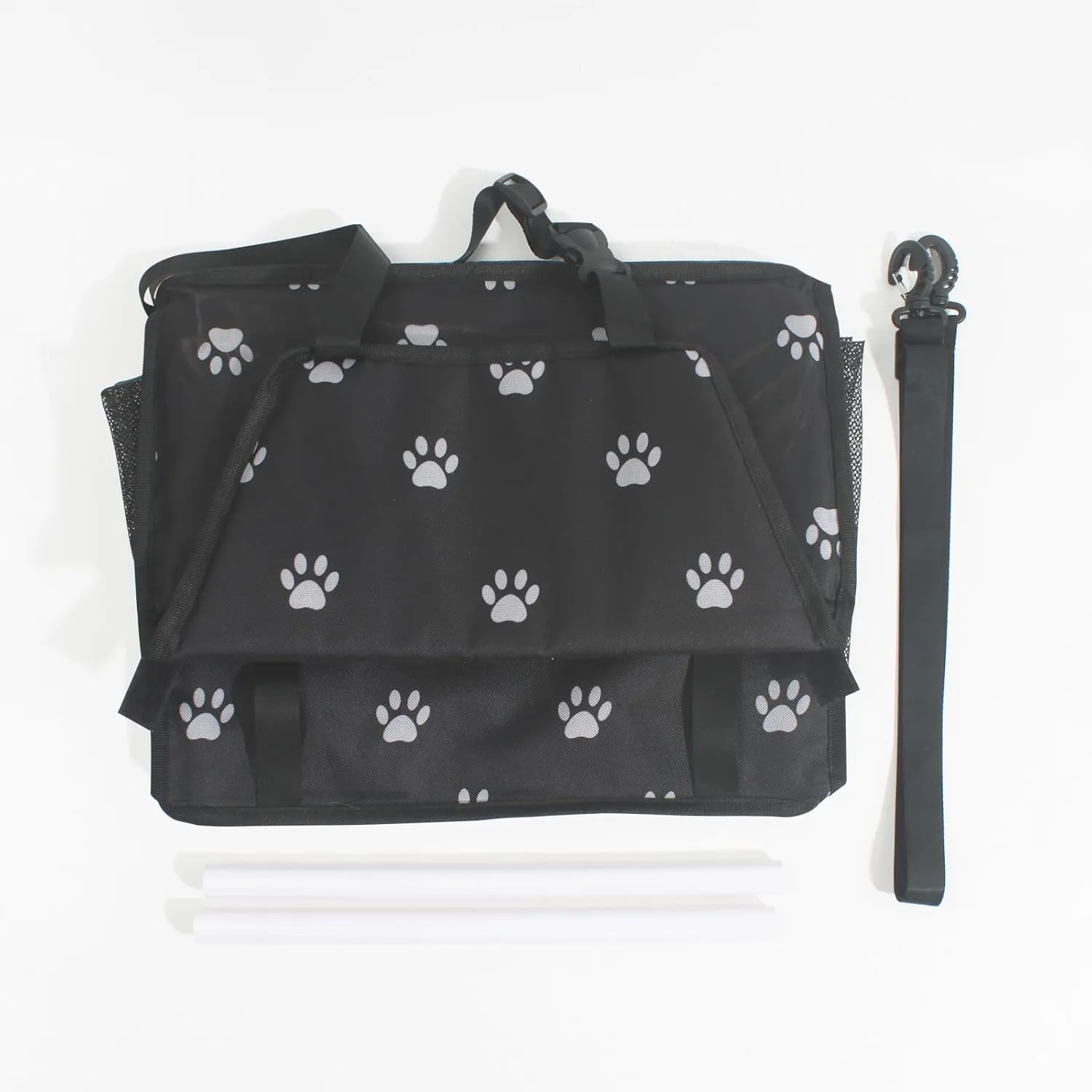 Small Dog Car SeatComfortable Front and Back seat pet beds, Portable Foldable seat, Breathable PVC Frame, Includes seat Belt, fits Small Dogs/Cats Weighing up to 15 pounds (Black, L)