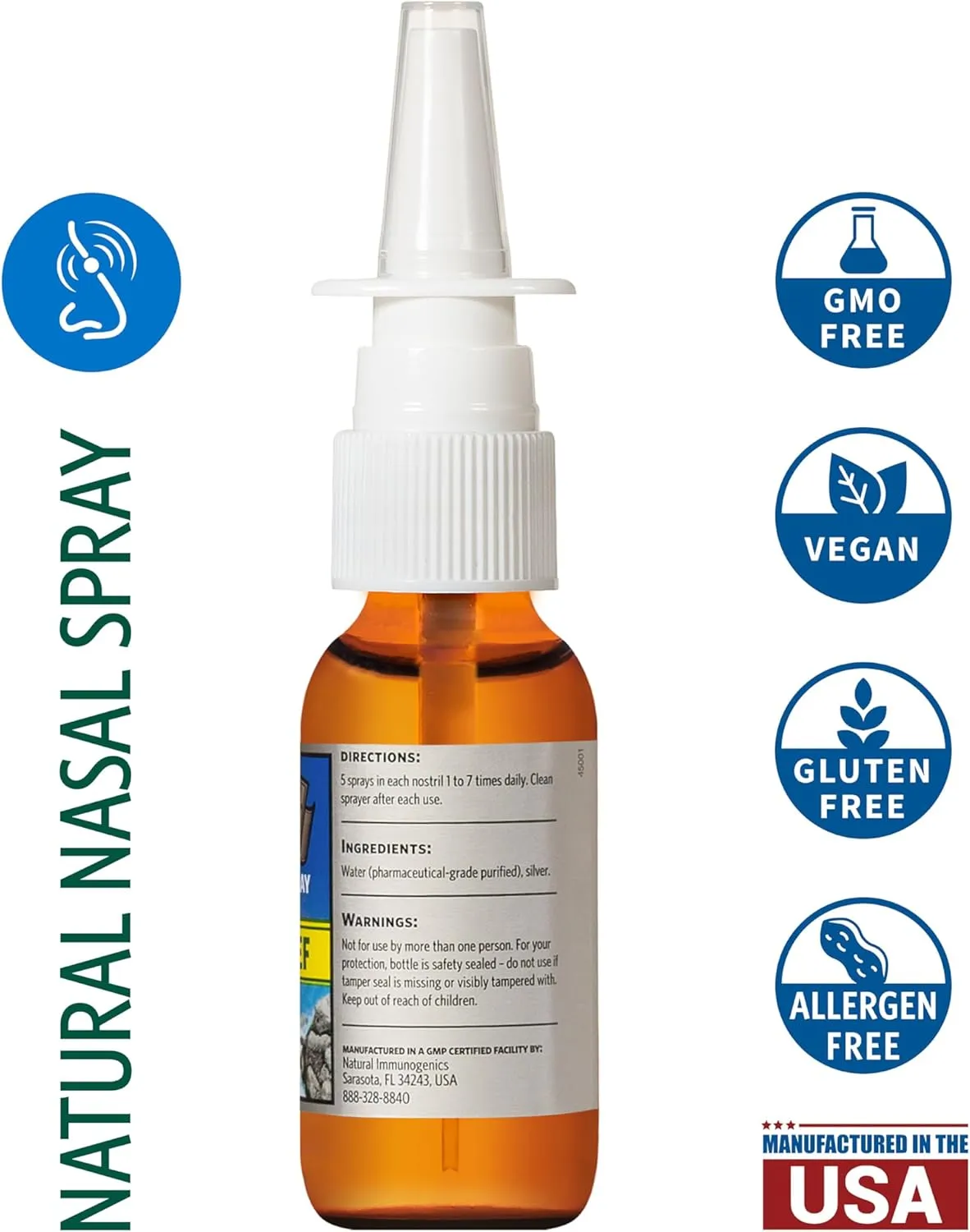 Sovereign Silver Bio-Active Silver Hydrosol for Immune Support - 10 ppm, 1 oz - Nasal Spray
