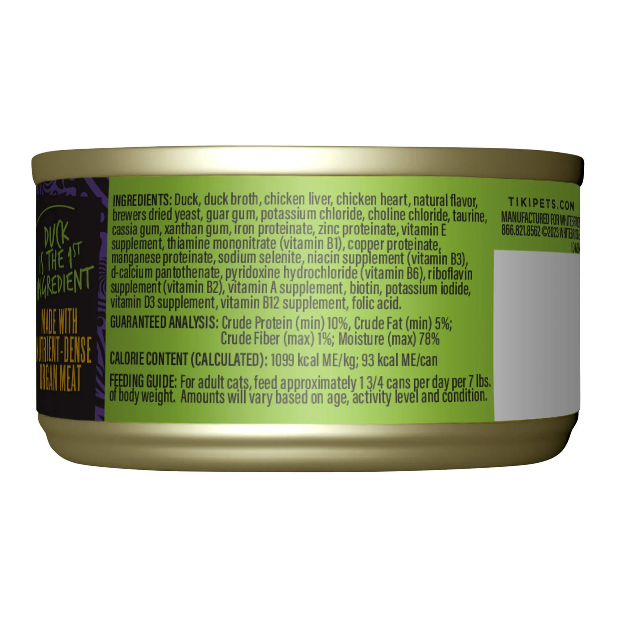 Tiki Cat After Dark Pate Wet Cat Food, Duck & Chicken Liver, 3 oz Cans, 12 ct