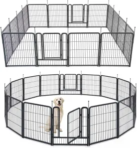 TMEE Dog Playpen, 40" Height 16 Panels Outdoor Dog Fence Pet Play Pen, Puppy Pens for Large/Medium/Small Dogs, Ideal for RV, Camping, Yard, Indoor