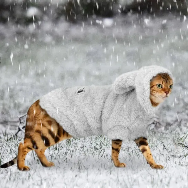 Warm Winter Cat & Dog Jacket – Soft Cotton Coat for Small Pets