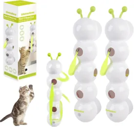 Whirlie Cat Toy, Whirlie Smart Motion Cat Toy with Worm Design, Happy Luna Cats Toys with Suction Cup, Suitable for Indoor Wall, Door and Window Installation (2PCS)