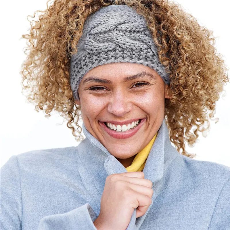 Winter Cable Knit Headband Fleece Lined Winter Ear Warmer Headband Wrap
