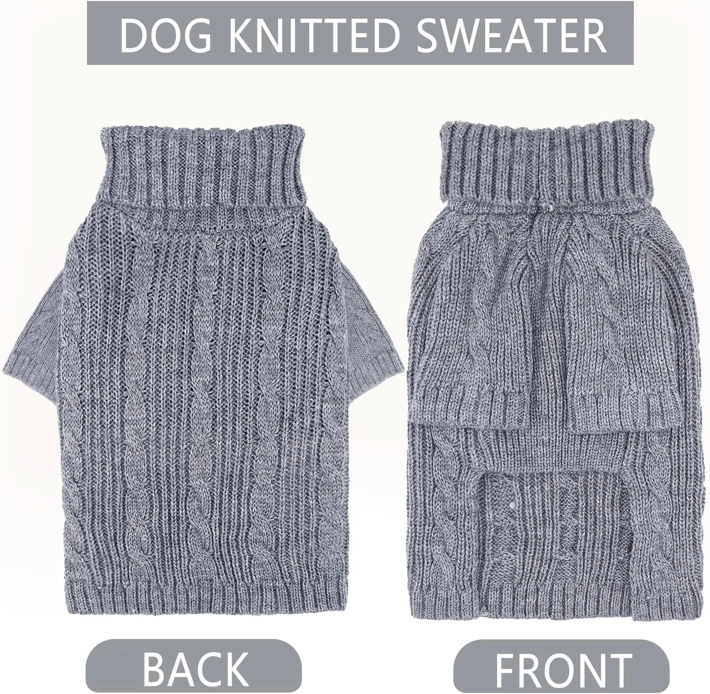 Winter Dog Clothes for Small Dogs Turtleneck Dog Sweaters Dog Knitted Warm Sweater Puppy Cold Weather Clothes Small Dog Pullover Sweater Fall Doggie Outfits Cat Apparel (Small)