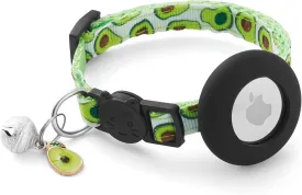      with Bells and Fruit Pendants,Safety Kitten Collar with Apple Air Tag Holder for Girl Boy Cats,Pet Accessories,Gifts(Avocado)