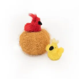 Zippy Paws Burrow Bird in Nest Hide-and-Seek Interactive Squeak and Plush Cat Toy - Small